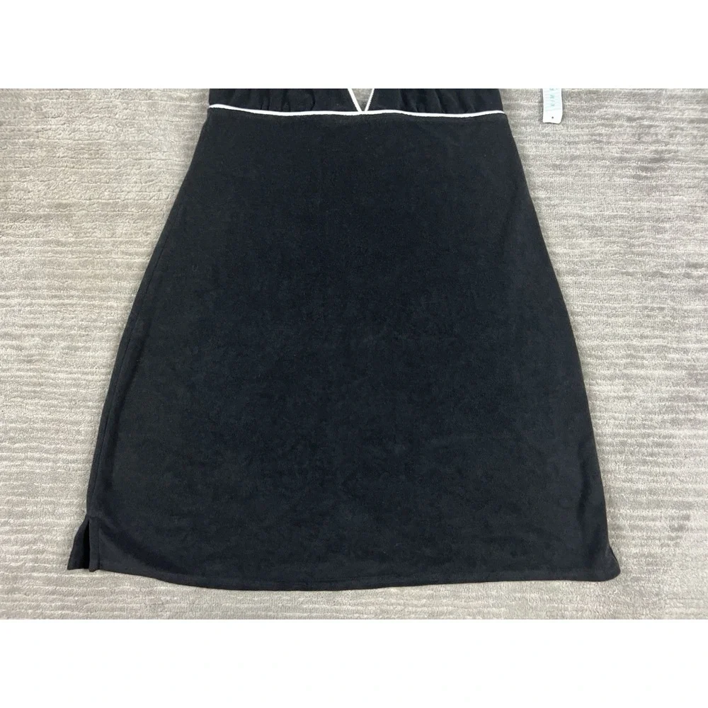 Kim Rogers Beach Swim Coverup Womens Medium‎ Black Halter Tied Neck NWT